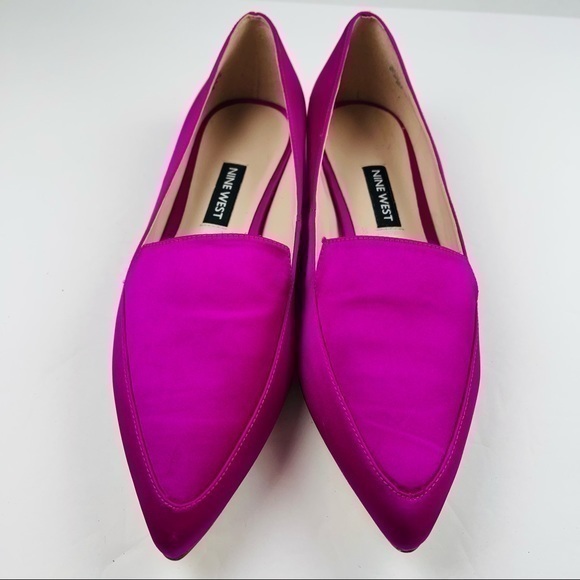 Nine West Shoes - Nine West Nwabay Women’s Size 5.5 Pink Satin Pointed Toe Loafers